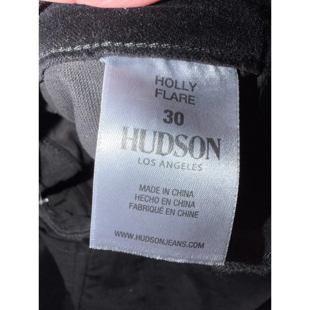 Hudson Pants Women‎ 30 Black Gray Ombre Holly High Rise Crop Flare Velvet NWT
